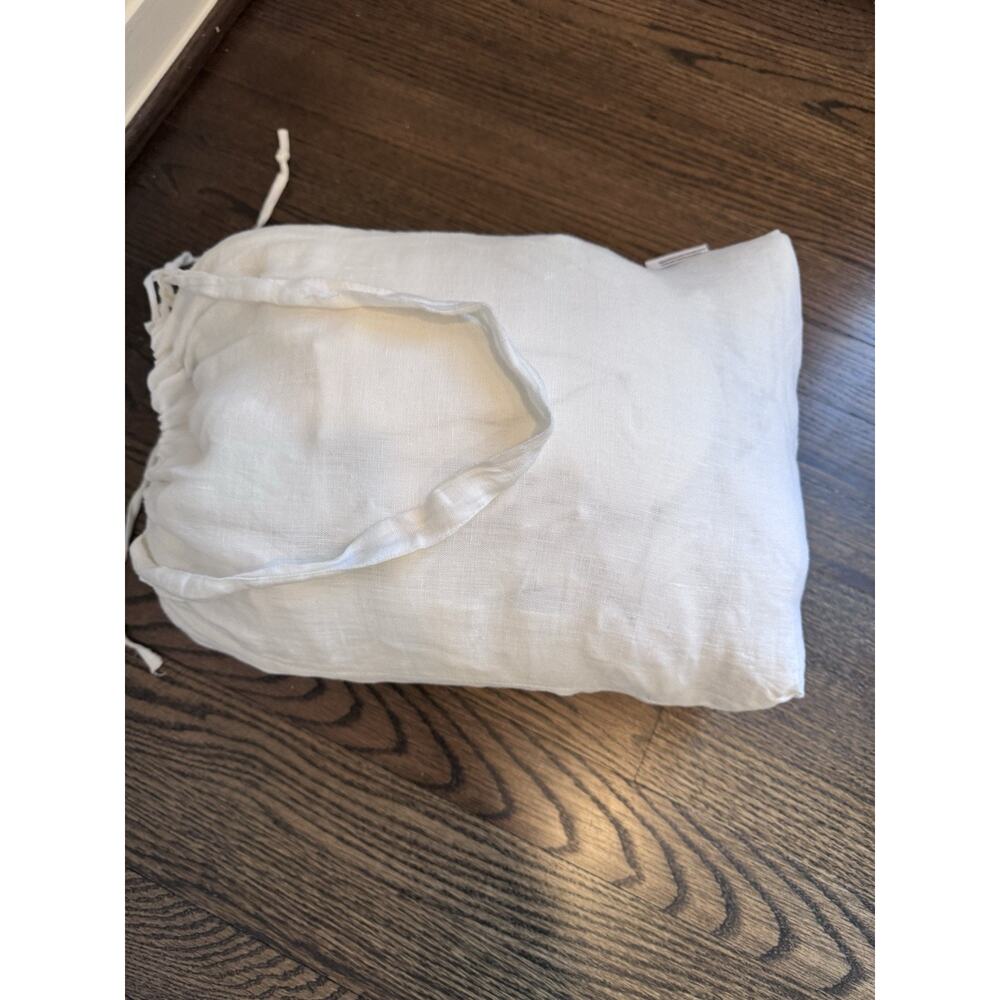 Nordstrom 100% Linen Queen White Duvet Cover & 2 Sham Set NEW - Picture 8 of 9